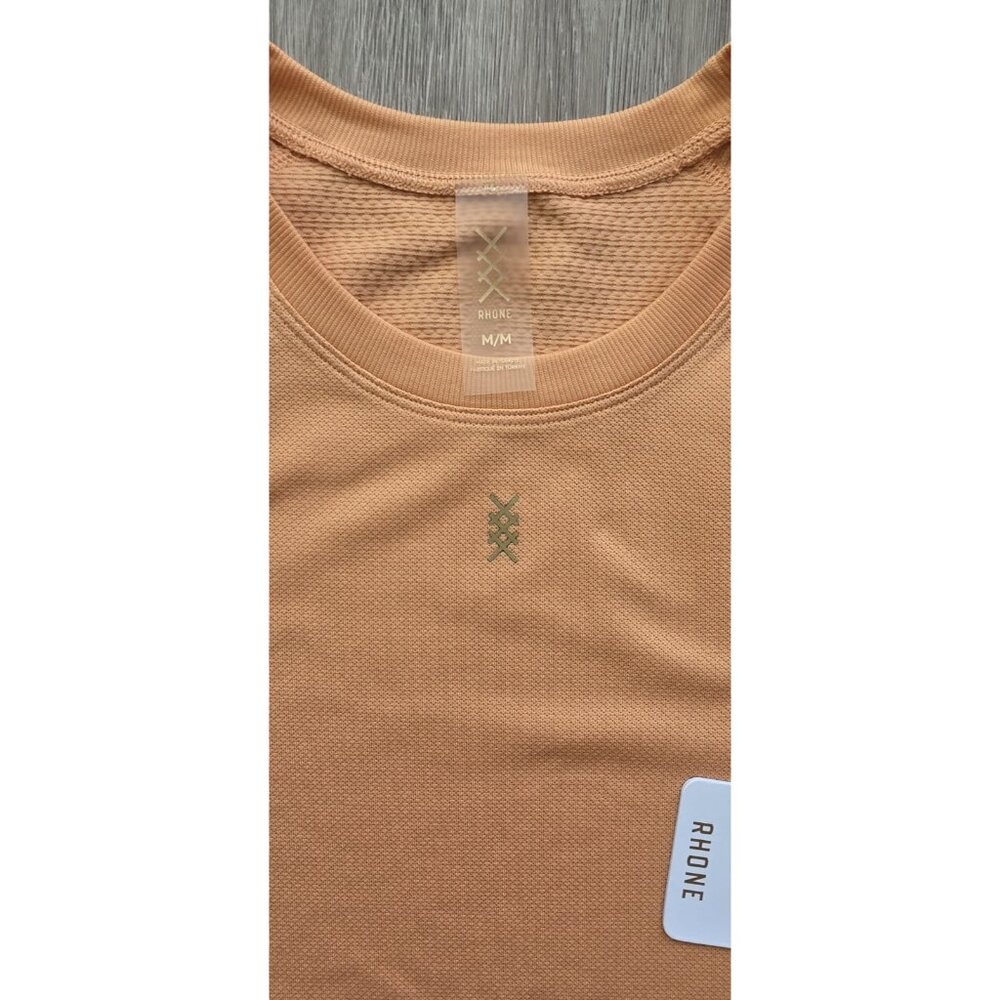 RHONE Womens M Orange Haze Breakaway Ribbed Tee GOLD FUSION Athletic - Picture 3 of 9